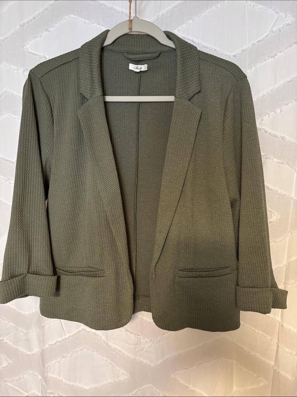 Maurices Olive Green Open-Front Textured Blazer